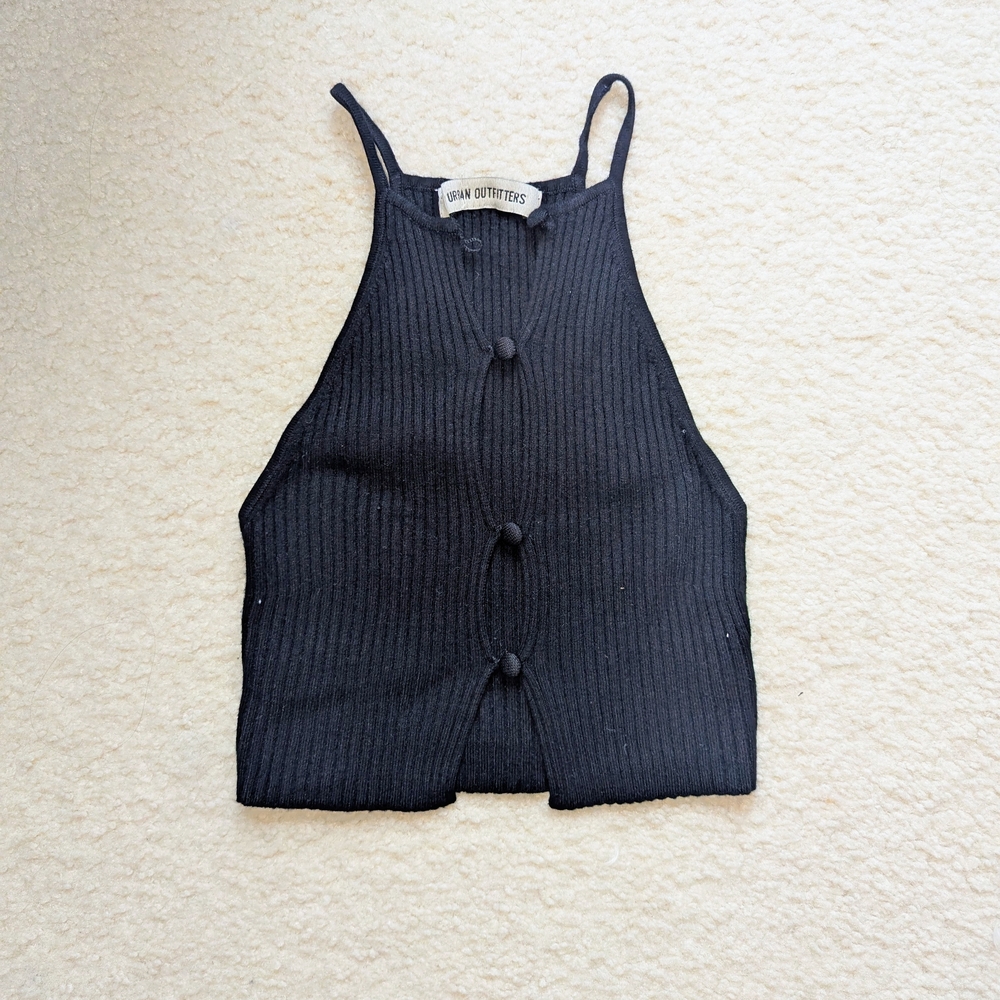 Black Ribbed Urban Outfitters Halter Top